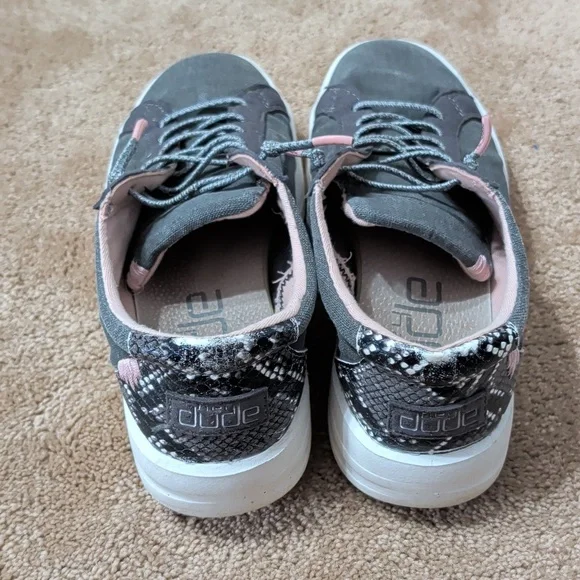 Hey Dude Women's Gray and Pink Shoes - Picture 4 of 5